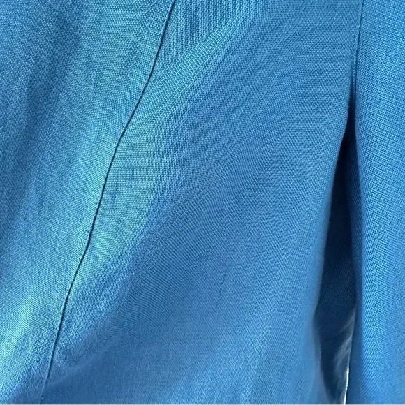 Talbots NWT Vintage Deadstock Blazer Jacket 100% Irish Linen Blue Lined 16W - Picture 12 of 12